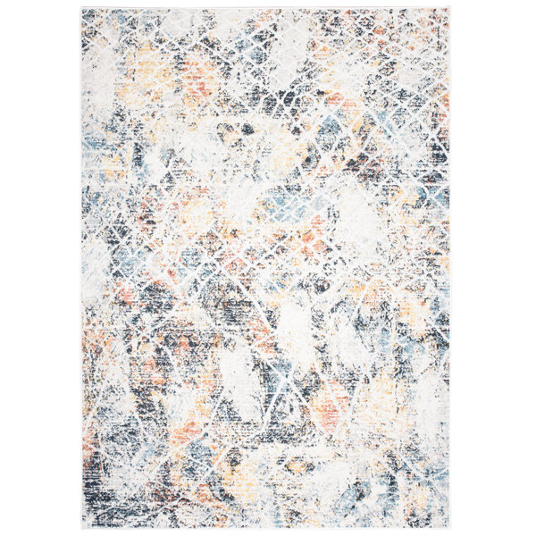 Borough Wharf Chalco Flatweave Grey/Blue/Orange Rug Wayfair.co.uk